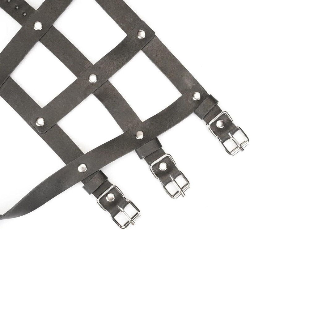 Кожаная портупея для голеностопа со шпорами Liebe Seele Leather High Heel Ankle Harness Silver Sex Aura Киев - изображение 5