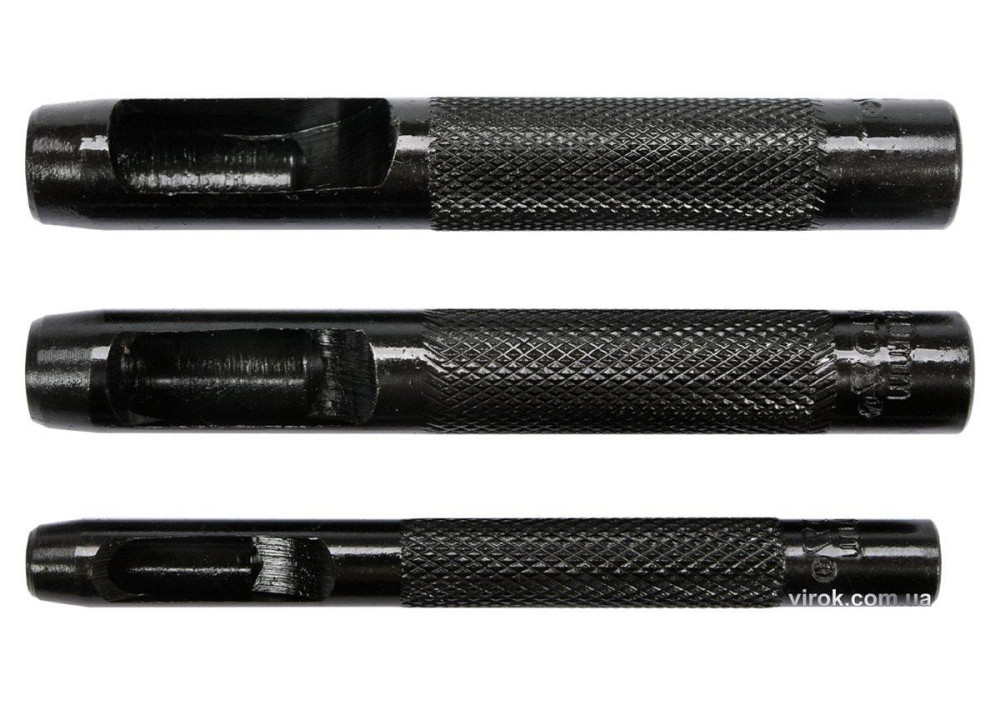 Пробійники отворів YATO: шкіра / гума / картон / текстиль, Ø=6, 8,10 мм, L=90 мм, кпл. 3 шт [20/120] Одеса - фото 1