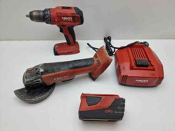 Набір інструментів Hilti (дриль-шуруповерт, болгарка, акумулятор, зарядна станція)(товар вживаний) Луцьк