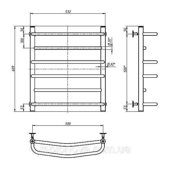 Полотенцесушитель Омега 500х600 Черновцы