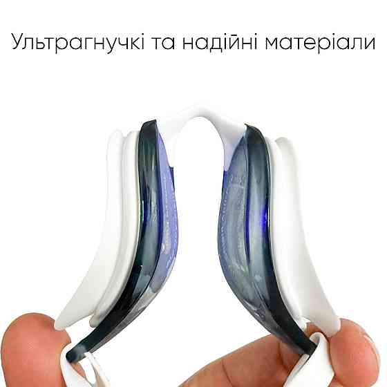 Окуляри для плавання Renvo Alat Pro Уні Anti-fog Білий Синій OSFM (2SG610-0306) Київ