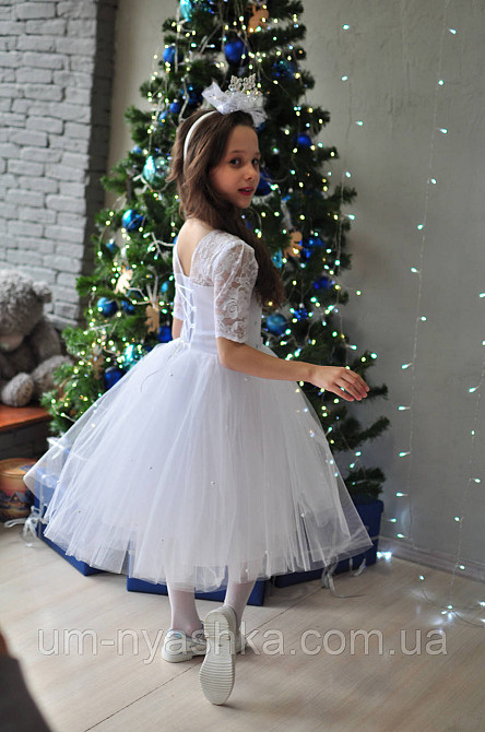 Платье Снежинка Детское нарядное белое платье Снежинка-рукавчик 98-110 Кривой Рог - изображение 4