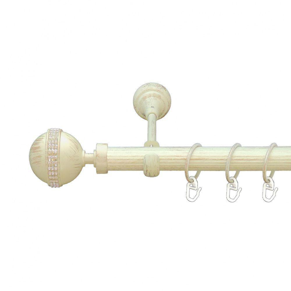 Карниз Orvit Авея металевий однорядний відкритий рифлена труба кільце металеве Біле Золото 25 мм 160 см Львов - изображение 1