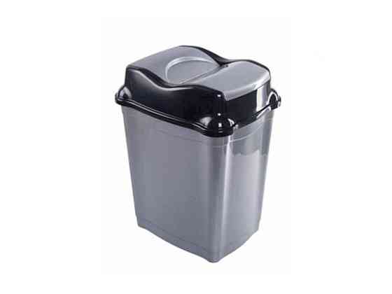 Смітник 8л металік прям. Whirpool з кришкою ТМ АКАY PLASTIK Київ