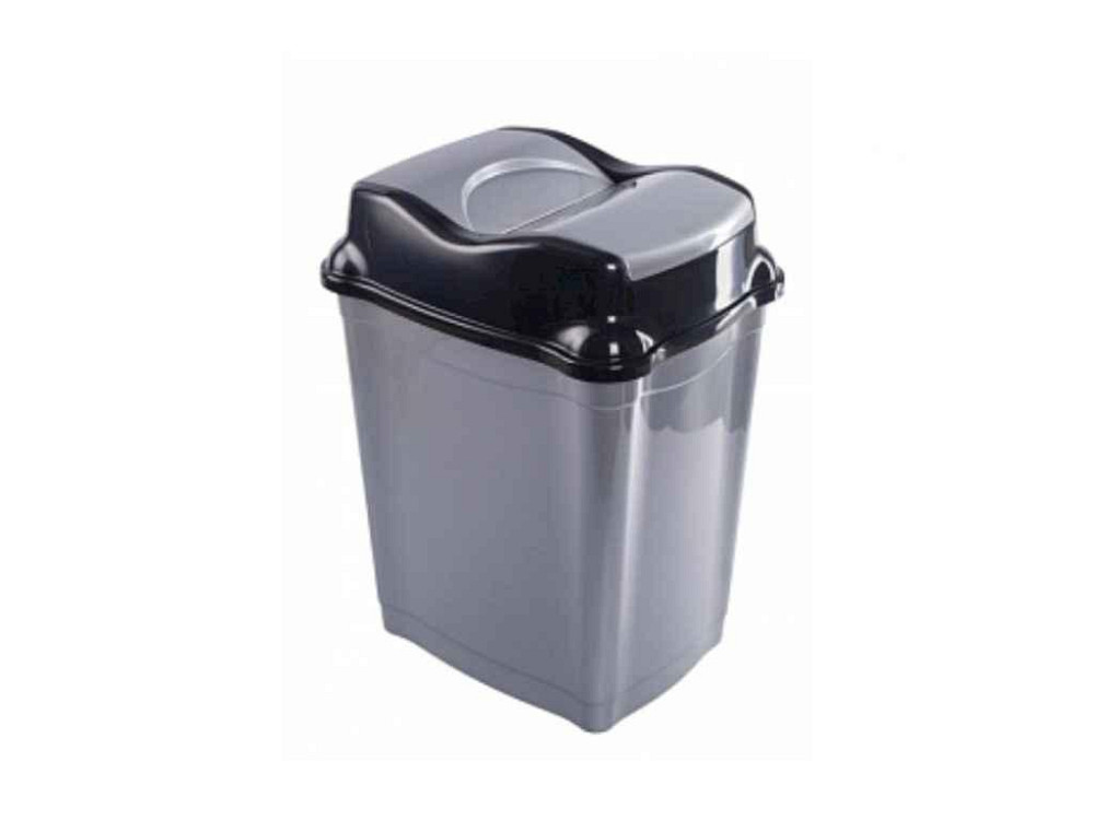 Смітник 8л металік прям. Whirpool з кришкою ТМ АКАY PLASTIK Київ - фото 1