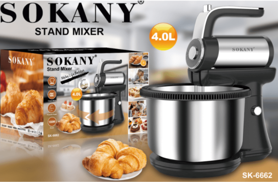 Стационарный миксер CX-6662 с вращающейся чашей 4 л, 1000 Вт, 5 скоростей, турбо режим Одесса