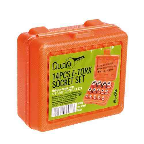 Набір торц головок зовнішній торкс 1/4"-3/8"-1/2"DR, Е4-Е24, 14 предм Alloid Одеса