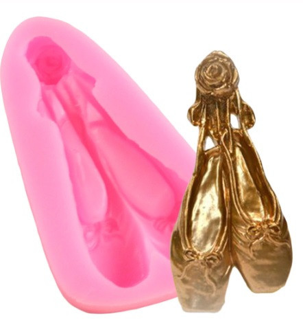 Молд силиконовый Пуанты 65 на 34 мм розовый Киев - изображение 1