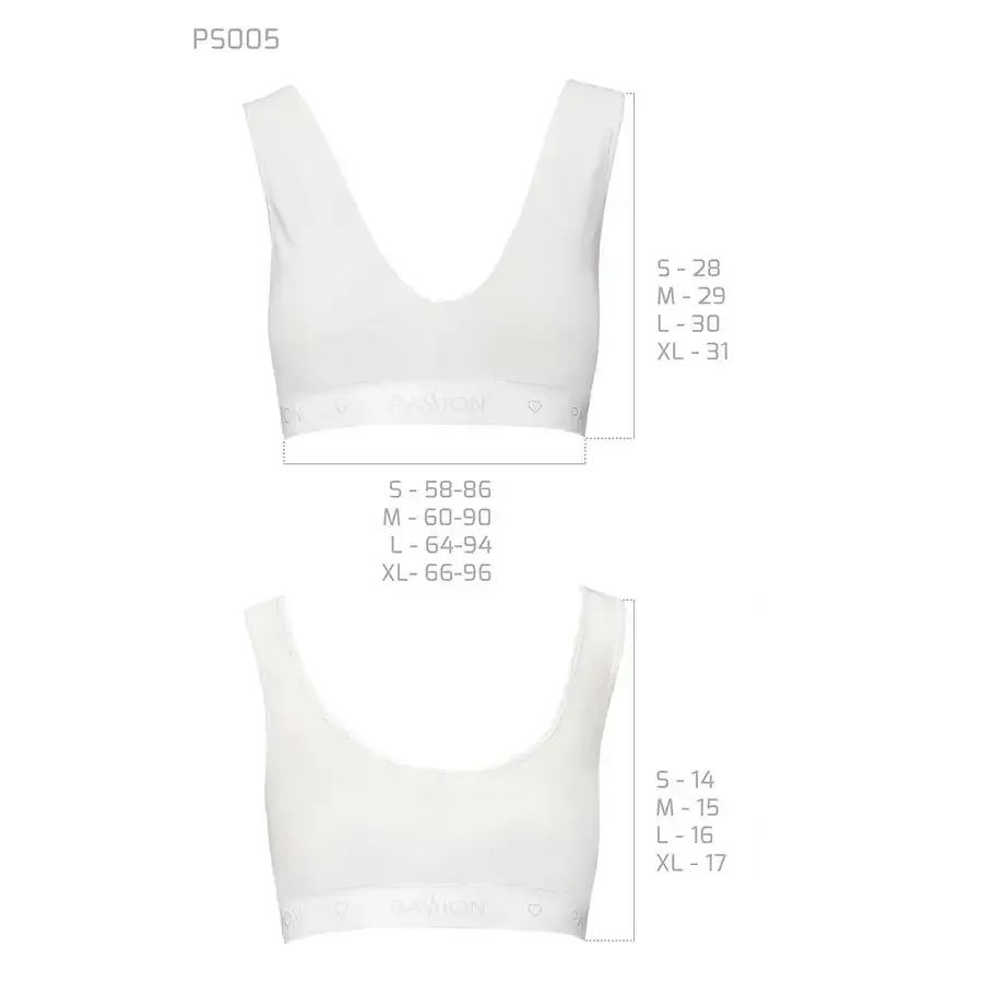 Спортивний топ з еластичної бавовни Passion PS005 TOP L, white Львів - фото 6