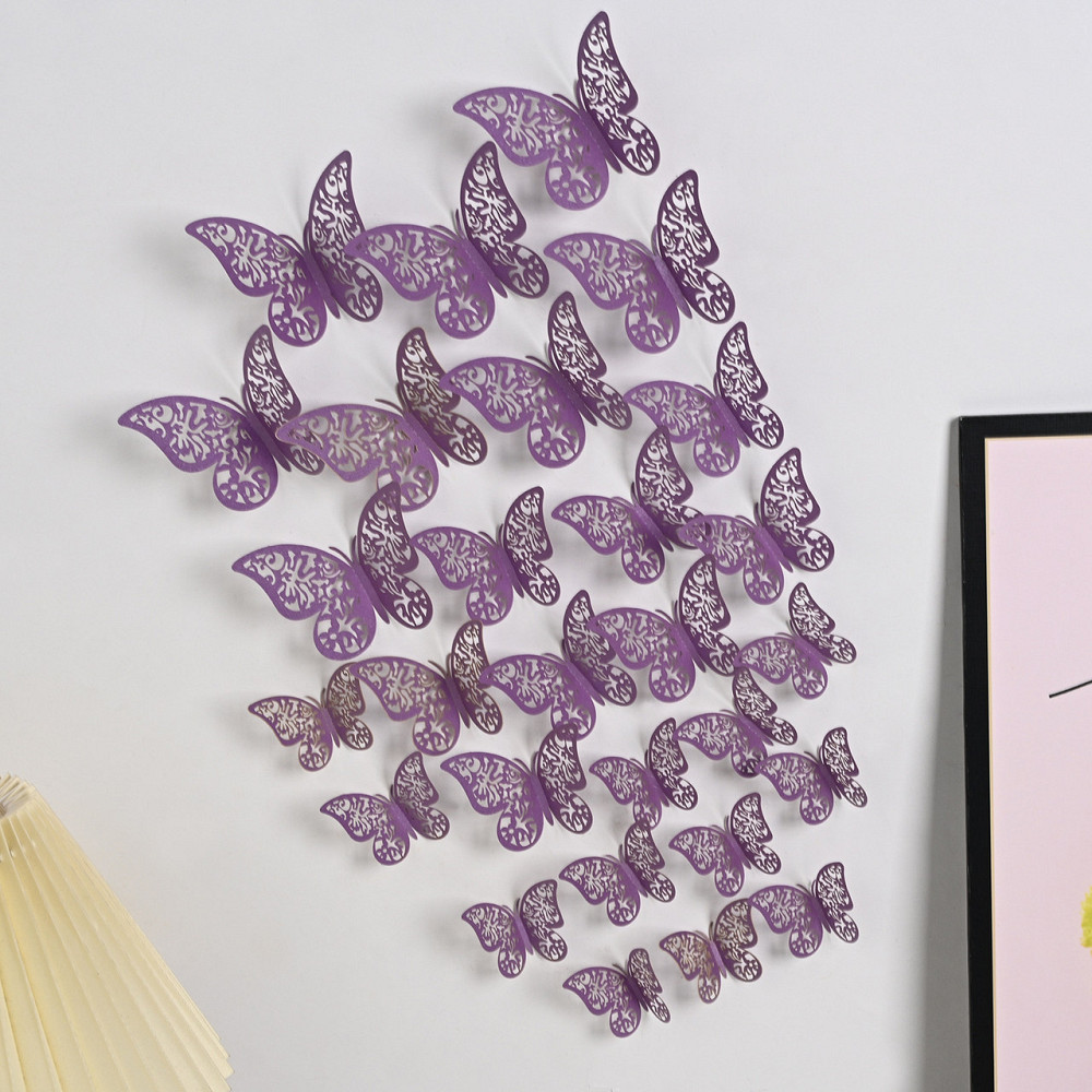Интерьерные бабочки на стену 12 штук сиреневый Киев - изображение 1