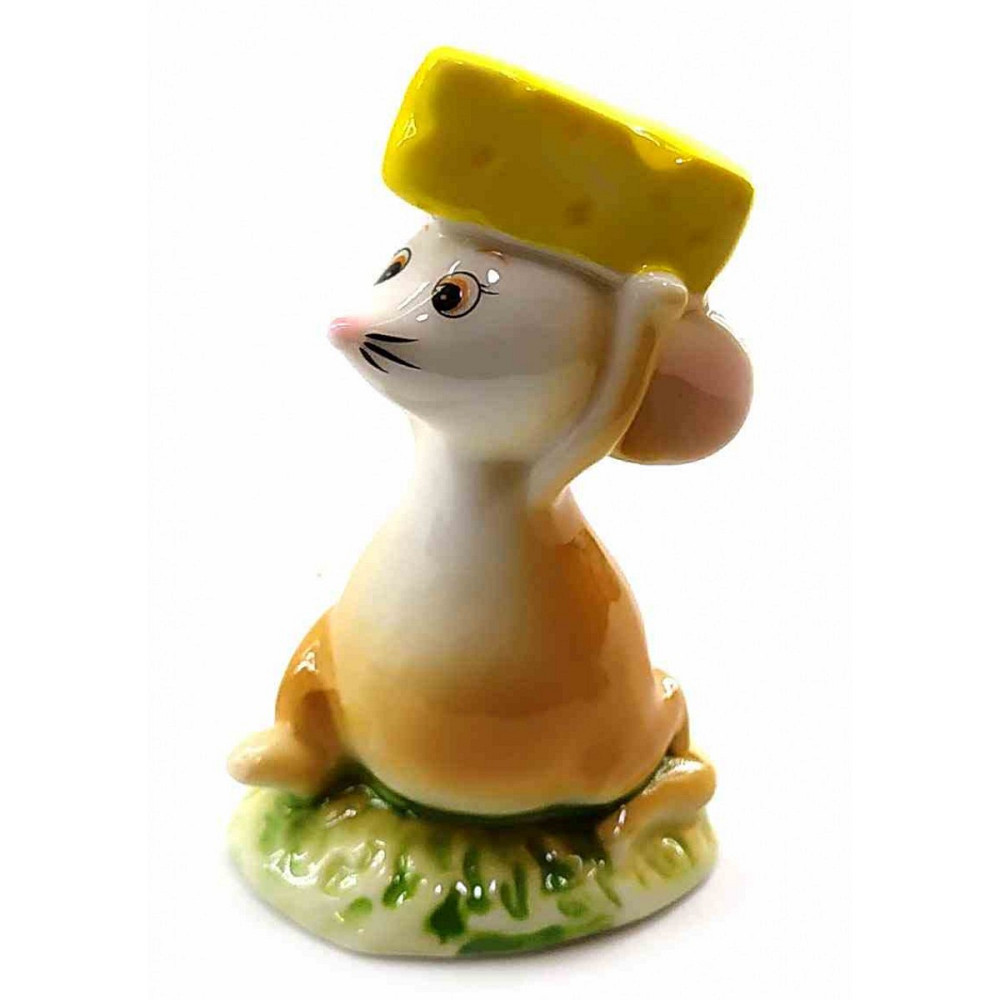 Статуэтка сувенир из фарфора Мышка с сыром Киев - изображение 1