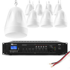 Колонка  Zestaw białych głośników wiszących 8 x 6.5" PDS65W z wzmacniaczem Київ - фото 1