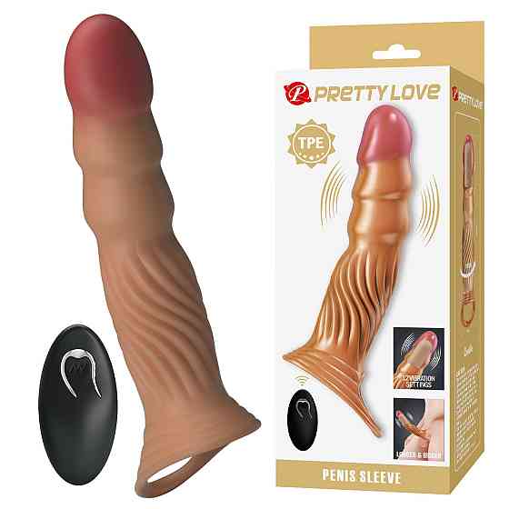 Насадка на член — Pretty Love Vibrating Penis Sleeve Extender Sex Aura Київ