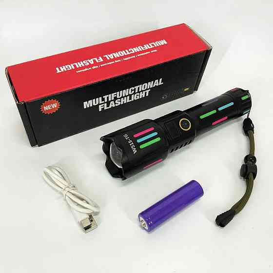 Ручний ліхтар W515-TG zoom + LCD + Type-C + PowerBank + 1х18650 (26650) 5 режимів Вінниця