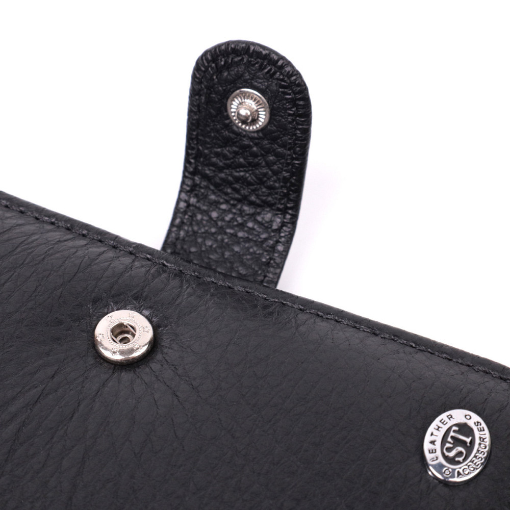 Чоловічий шкіряний гаманець з блоком для документів, чорний (ST Leather) Київ - фото 14