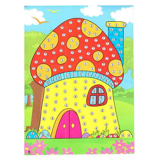 Дитяча мозаїка за номерами "Будиночок" 13-126-15 різнокольорові камінчики Вінниця