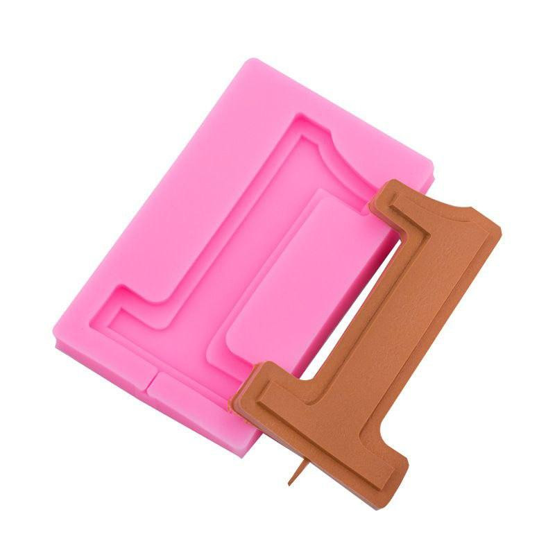 Молд силіконовий цифра 1 універсальний 90 на 57 мм рожевий Київ - фото 2