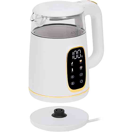 Електрочайник Adler AD 1305 white gold 1850-2200Вт/ 1.7л/ скло/ встановлення температури/ Вінниця