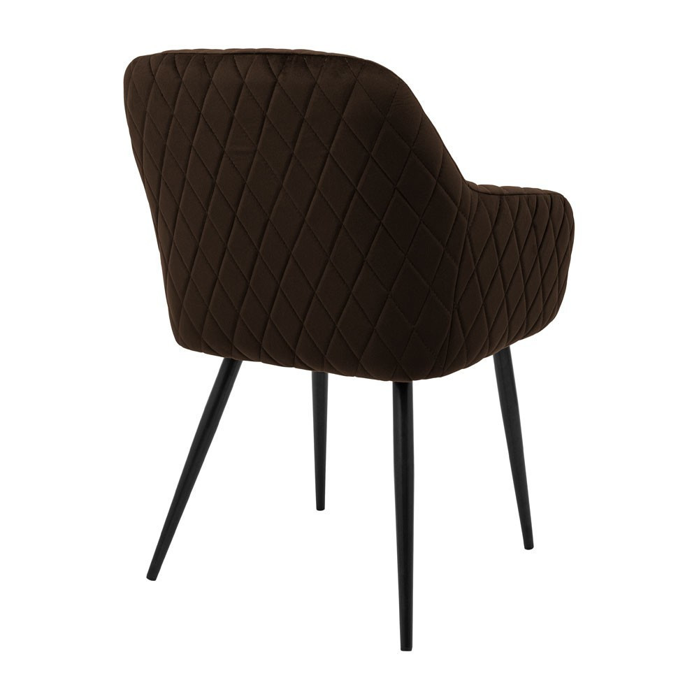 Стілець крісло м'який LibertyDesign U Jasmine 28 чорні ніжки Темно-коричневий Київ - фото 4