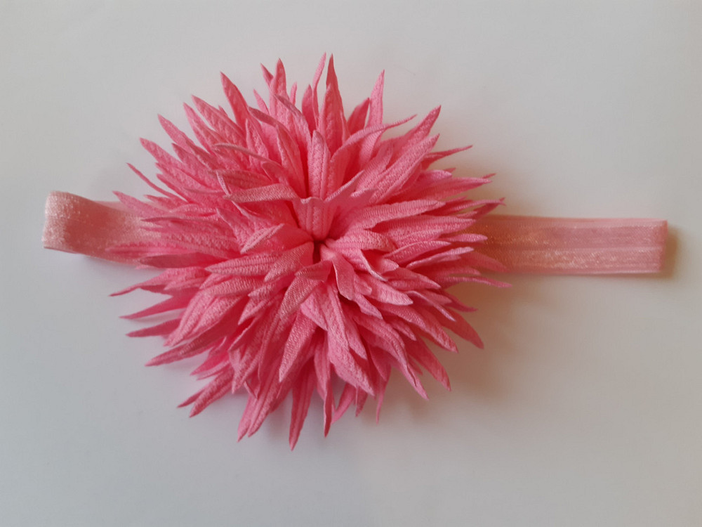 Детская красивая повязка светло-розовая - окружность 38-60см, цветок 9см Киев - изображение 1