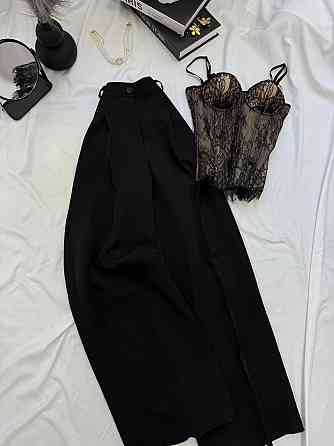 Женские базовые брюки палаццо костюмка Черный, 42/44 Одесса