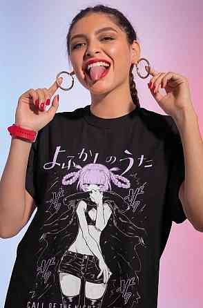 Футболка для мальчика аниме Коу Йамори Назуна Нанакуса оверсайз (рост от 165 до 180 ) Черний AnimeJ0865m Днепр