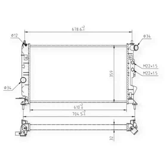 Радиатор двигателя Opel Vectra B 1.6i-2.5 (95-02) охлаждения Мукачево