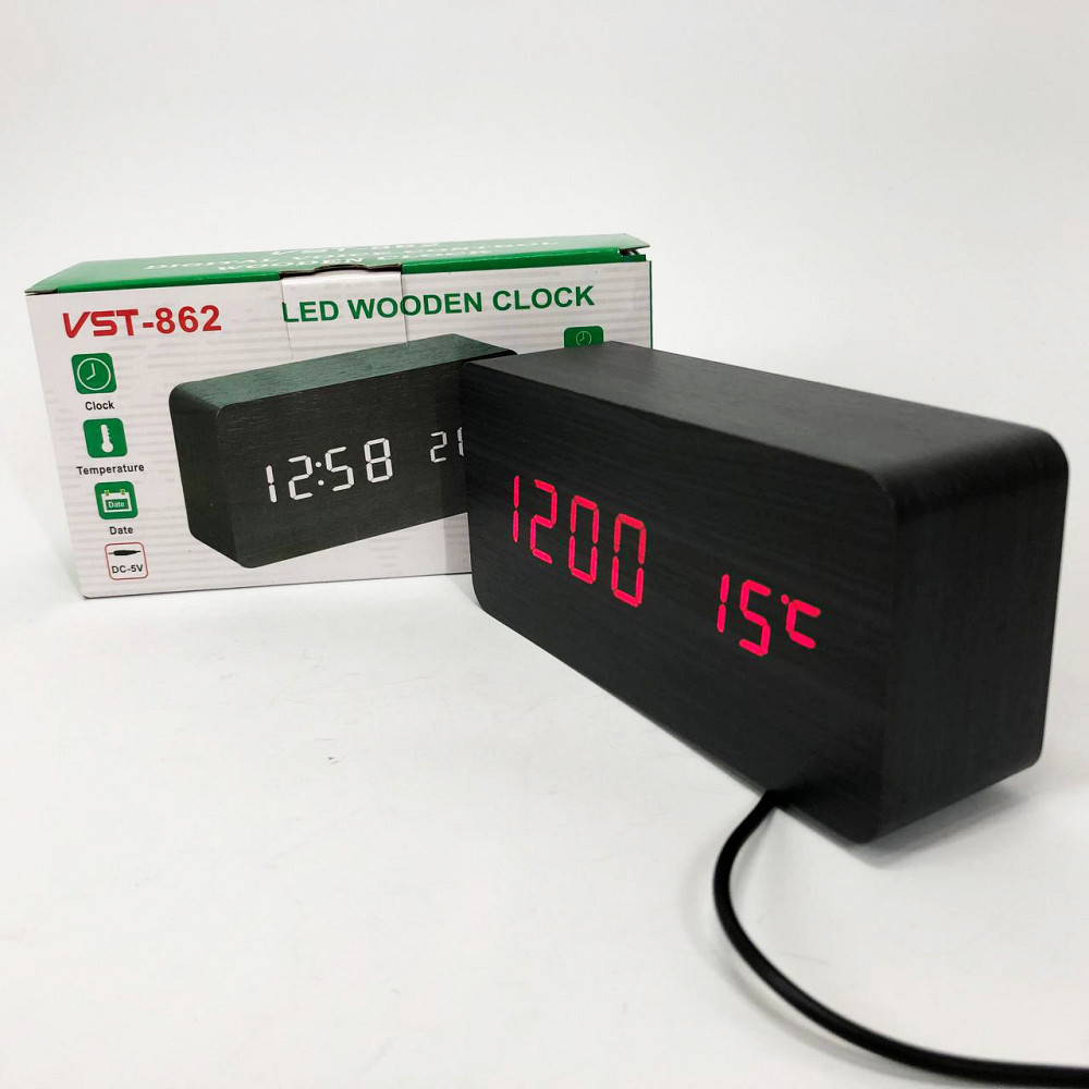 Настільний годинник зі світлодіодним дисплеєм VST-862, Електронні годинники ON-514 на стіл Київ - фото 8