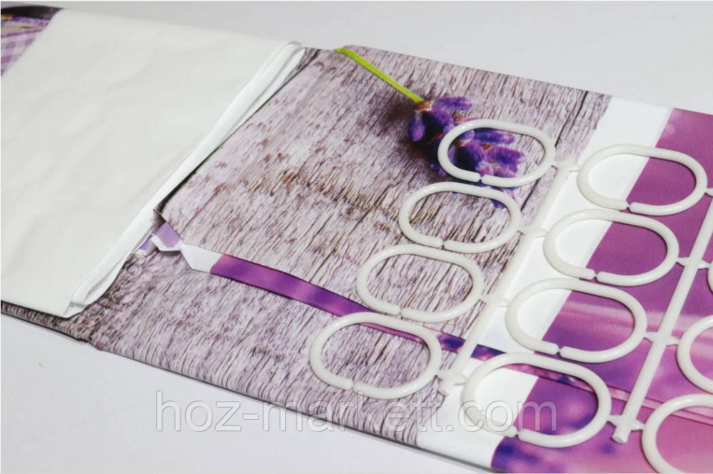 Штора в ванную силиконовая Эфиопия Лаванда шторка для ванной 180 х 180 см Харьков - изображение 2