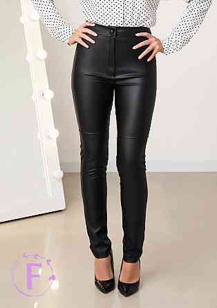 Стильні шкіряні штани жіночі "Casual" (тонкі) оптом | Норма Чорний, 42 Київ
