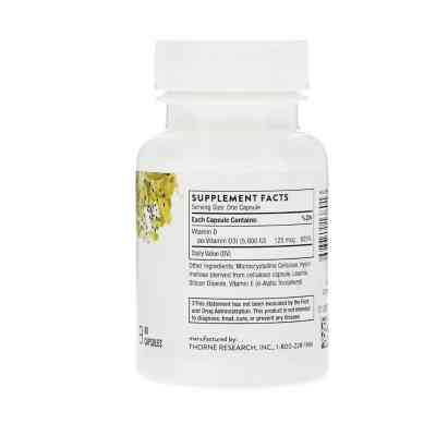 Витамин Thorne Research Витамин D3, 5000МЕ, 60 капсул (THR-13801) Винница