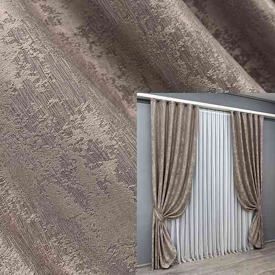 Комплект готових штор VR-Textil Жакард Sultan YL № 1669ш Какао 150х270 см 2 шт (33-0553) Київ