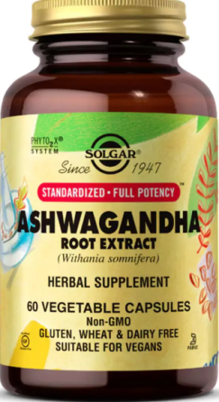 Ашваганда экстракт корня SOLGAR SFP Ashwagandha Root Extract 60 раст капс Киев