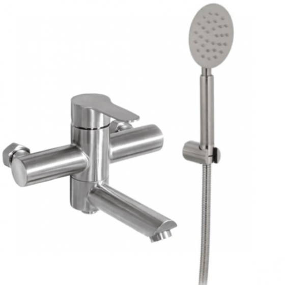 Змішувач для ванни ZERIX FOX-009, короткий гусак, з нерж. сталі Харків