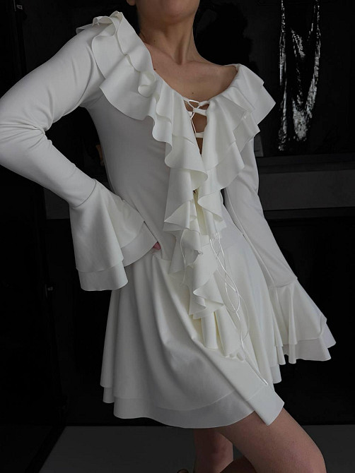 Жіноча романтична сукня в стилі міні з воланами мікродайвінг Одеса - фото 1