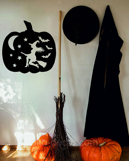 Декоративное настенное 3D Панно «Ведьма», Декор на стену с объемом 90*90 см, Черный Киев - изображение 6