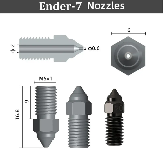 Загартовані сталеві сопла 0,4 мм для Ender-3 V3 SE, Ender-5 S1, Ender-7 (YES ) Київ
