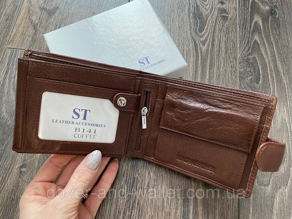 Качественный мужской кожаный кошелек с блоком для документов ST Leather Киев - изображение 9