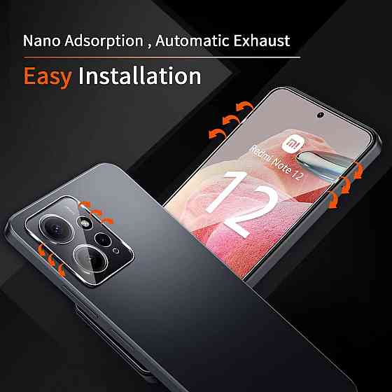 Защитное стекло для Xiaomi Redmi Note 12 4G прозрачное 2 шт + 2 защиты камеры 9H 0.33 мм закалённое стекло Киев