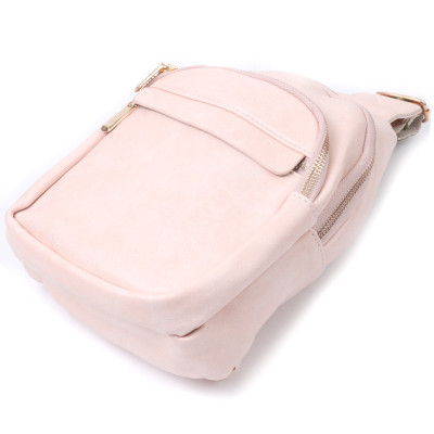 Сумка Vintage Компактна жіноча з однією лямкою через плече з гладкої екошкіри Рожева (22766) Вінниця - фото 12