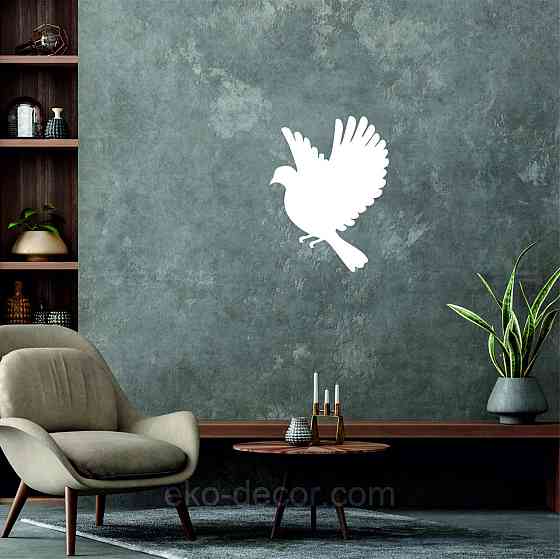 Декоративное настенное Панно «Птичка» Декор на стену(цена за 1шт) 30*23 см, Белый Киев