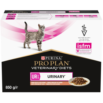 Вологий корм для кішок Purina Pro Plan Veterinary Diets UR ST/OX Urinary З лососем 10 x 85 г (8445290093851) Вінниця - фото 1