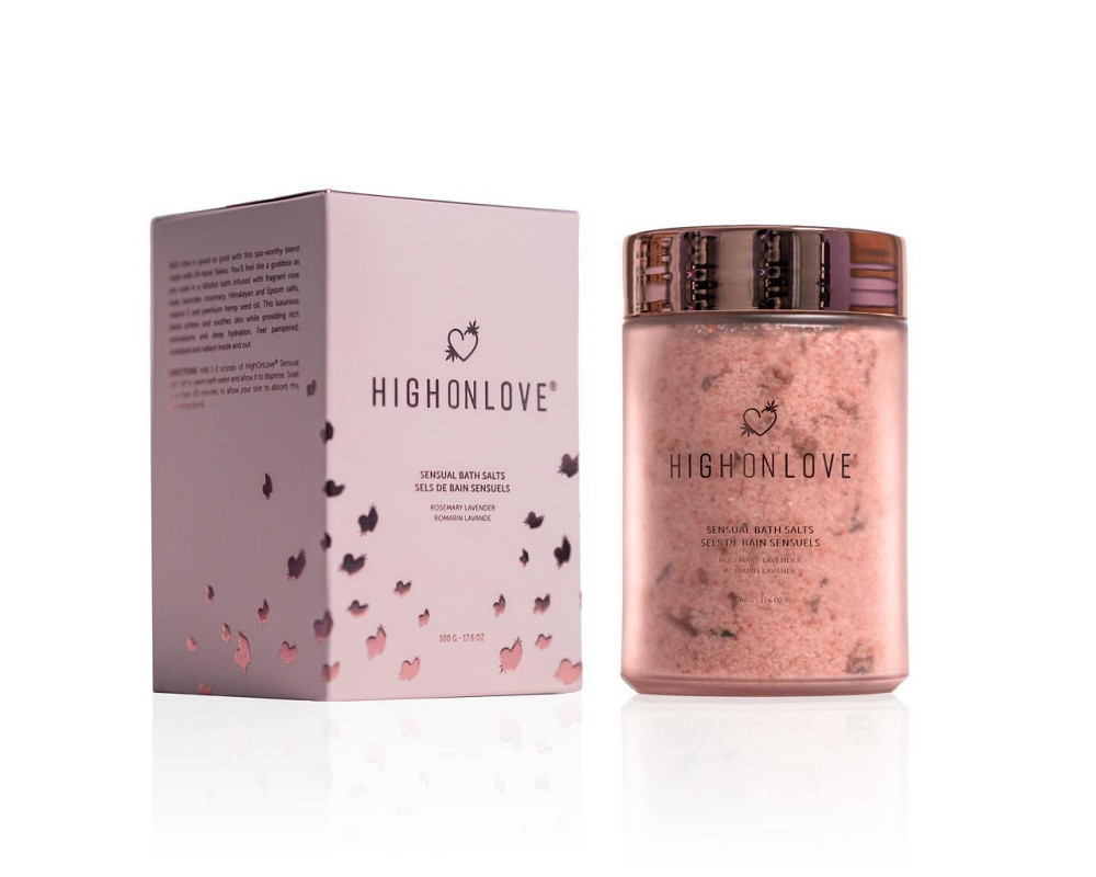 Розовая соль для ванны с маслом семян каннабиса Sensual Bath Salt, 500 г HighOnLove (Канада) Sex Aura Киев - изображение 1