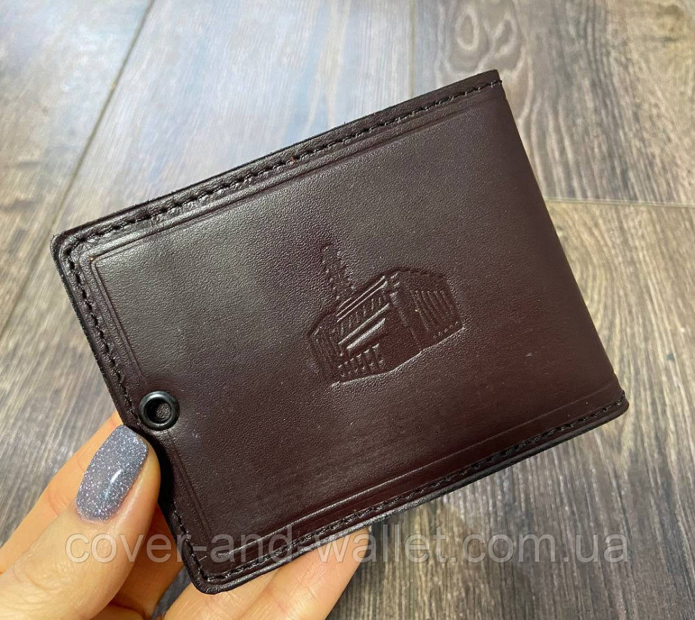 Шкіряна обкладинка на посвідчення ЧАЕС колір коричневий Київ - фото 5