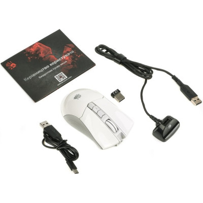 Мышка A4Tech Bloody R90 Plus Wireless Greyish White (4711421001731) Винница - изображение 3