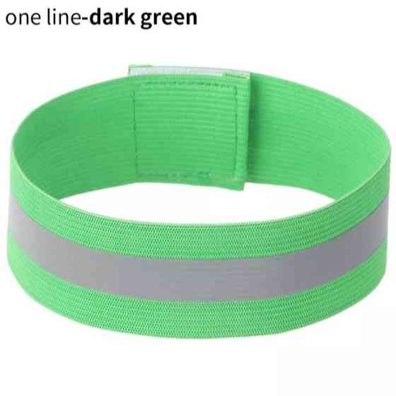 Светоотражающий браслет на одежду 4 см на 35 см зеленый Киев