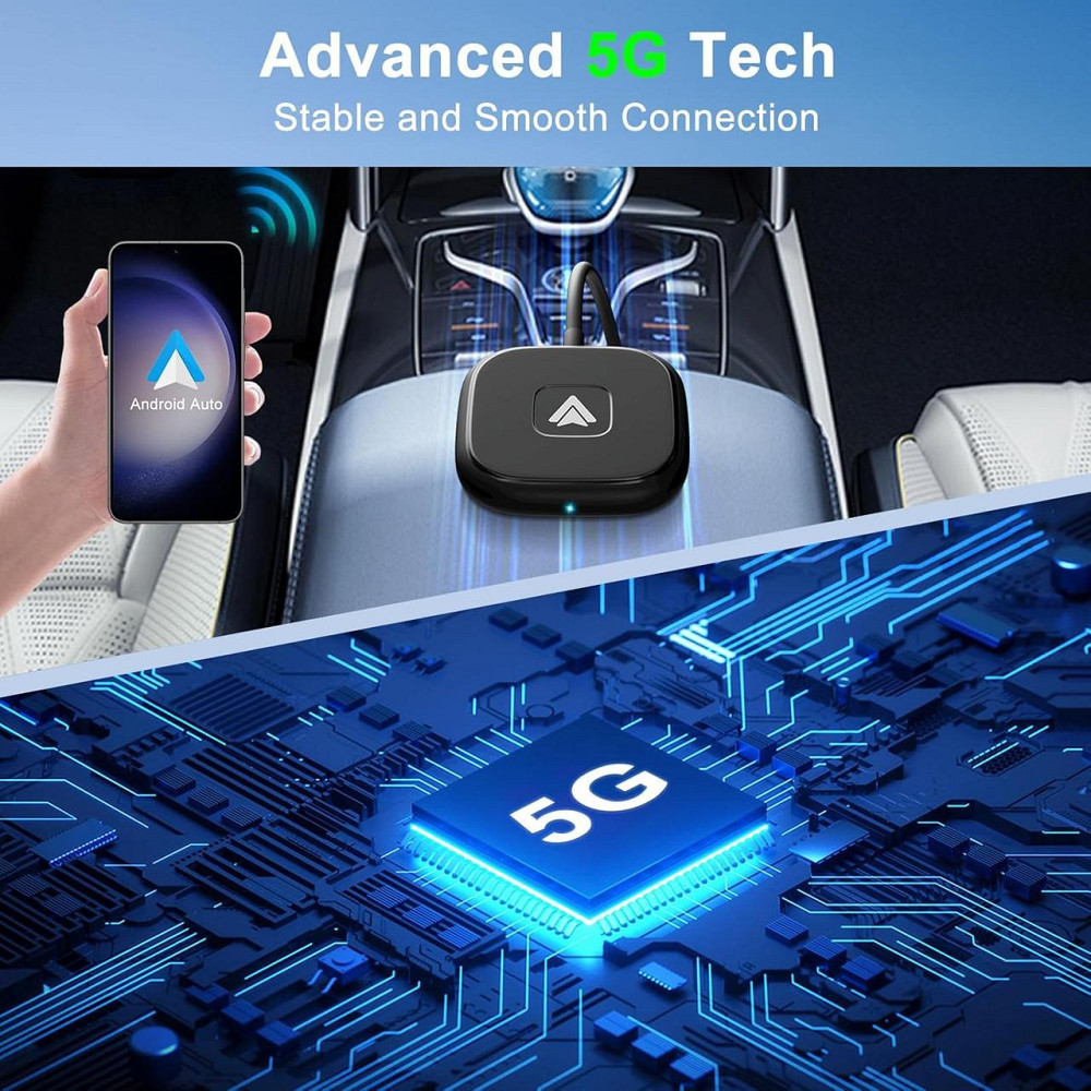 Бездротовий адаптер для штатного Android Auto для Android 11 12 13 14, перетворення провідного з Bluetooth Wi-Fi USB Київ - фото 7