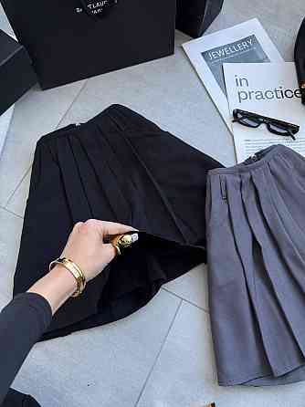 Женская базовая короткая юбка-шорты турецкая костюмка Черный, 44/46 Одесса