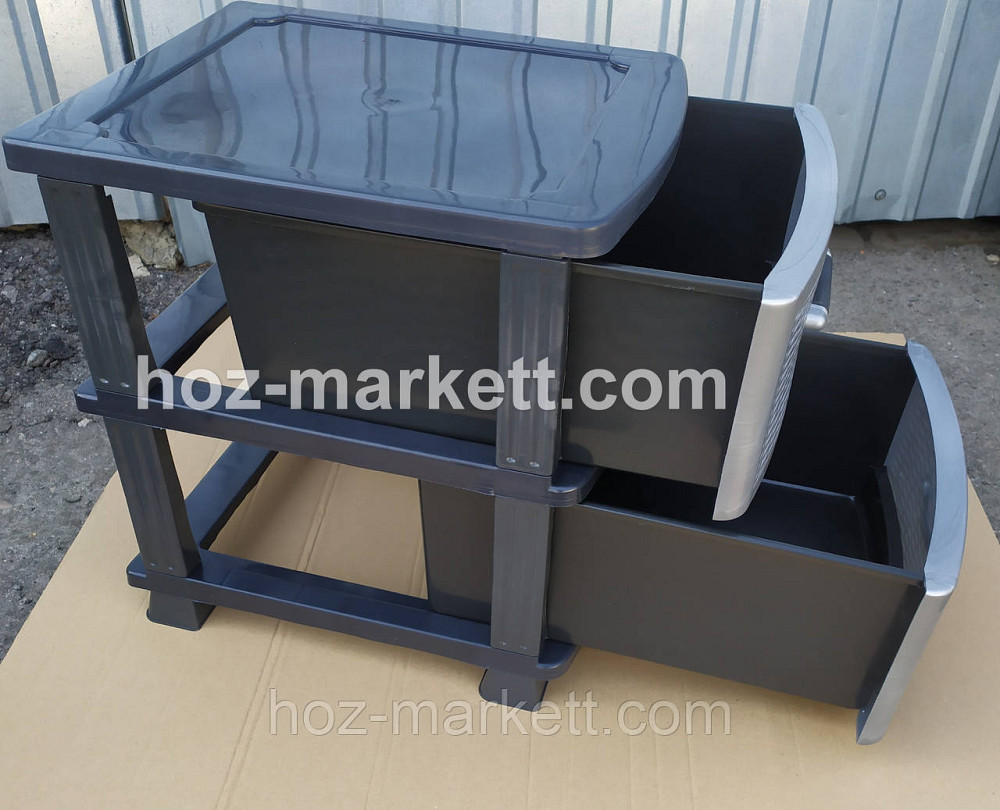 Комод пластиковый тумбочка на 2 ящика серый Харьков - изображение 5