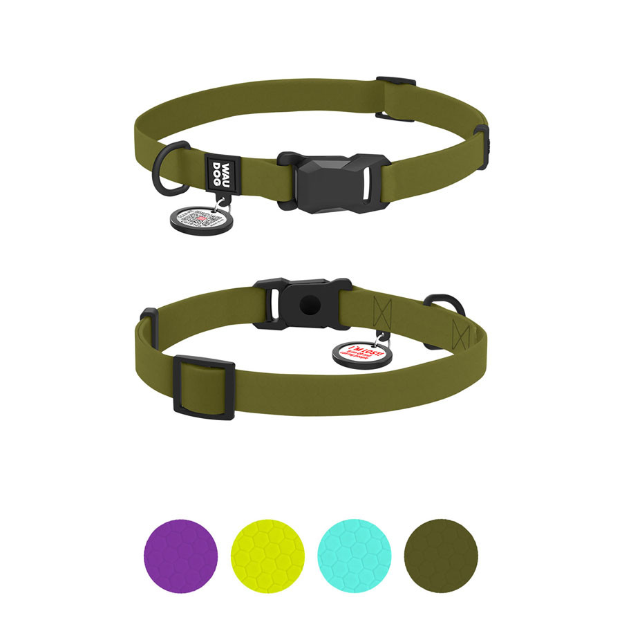 Нашийник для собак водостійкий WAUDOG Magnet c QR паспортом, магнітна пряжка-фастекс, S, Ш 15 м Коломия - фото 1